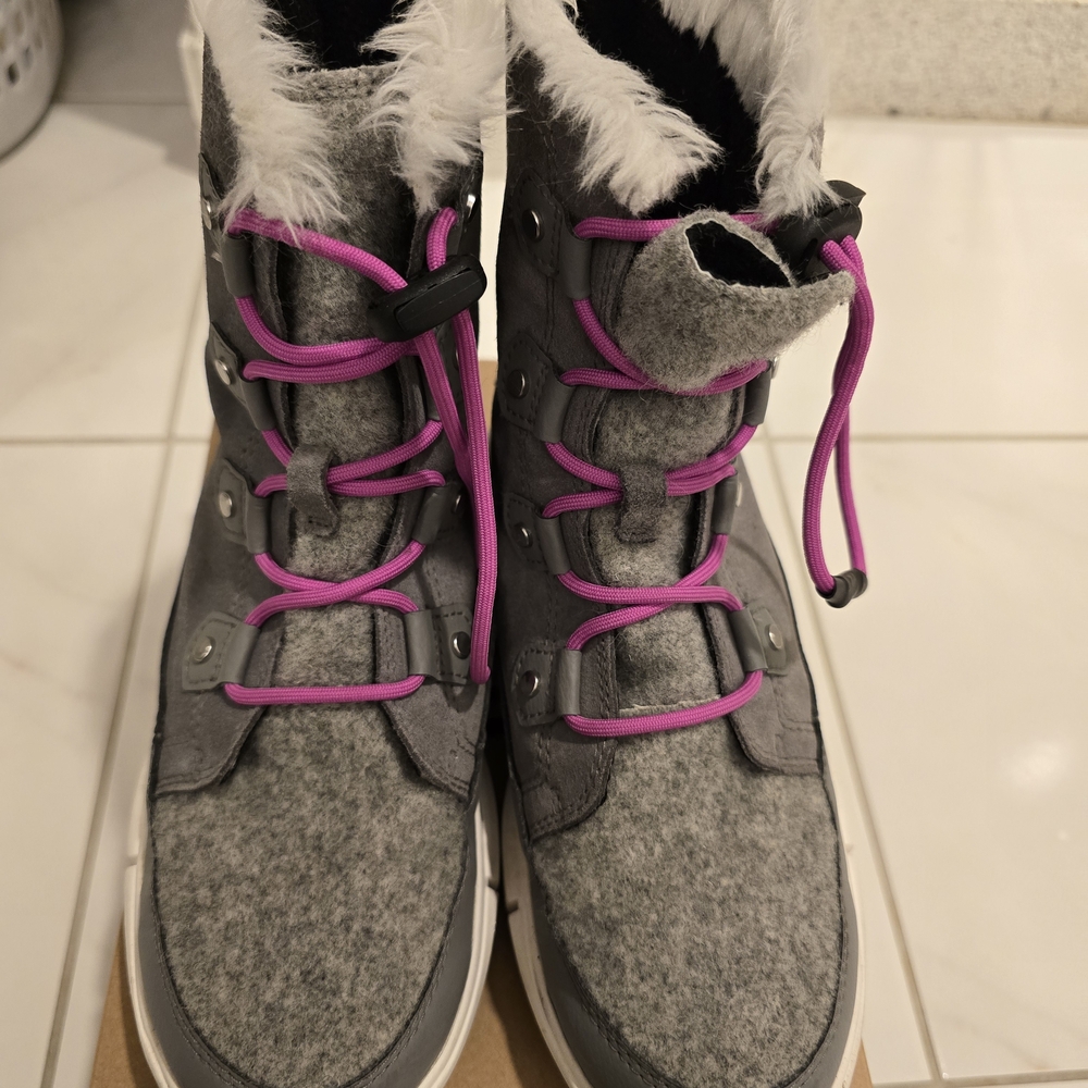 Sorel Gray and Pink Kids Boots